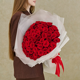 Букет из 51 красной розы 