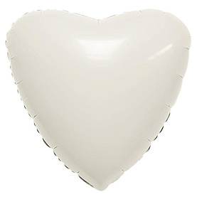 Шар фольгированный "Сердце" белое